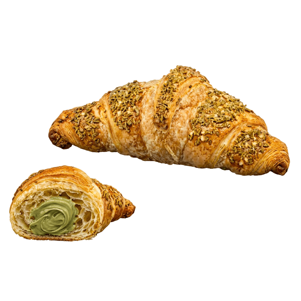 Croissant relleno de crema de pistacho