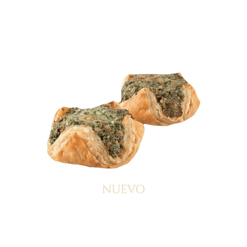 Canasta de espinaca, queso ricotta y pimientos